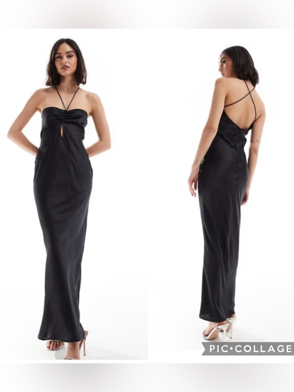ASOS DESIGN Halter Neck Satin Maxi Dress size 10